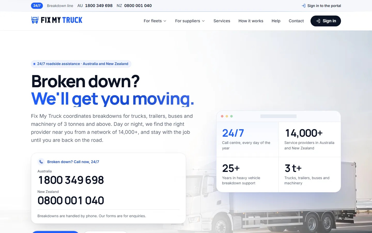 The home page in the Clean product design, on a computer